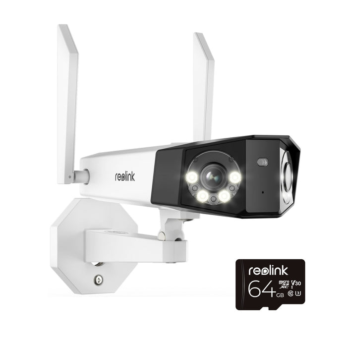 Reolink 4K Dual-Lens 180° Wired WiFi Camera with 64GB MicroSD Card