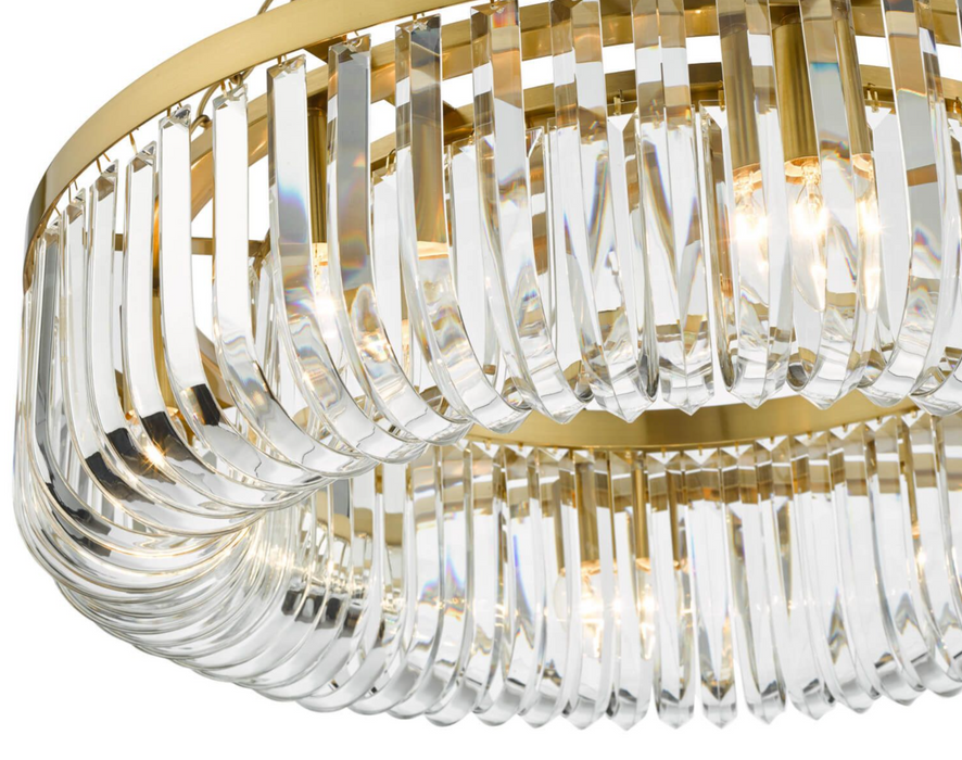 Matt Gold 8 Light Crystal Pendant