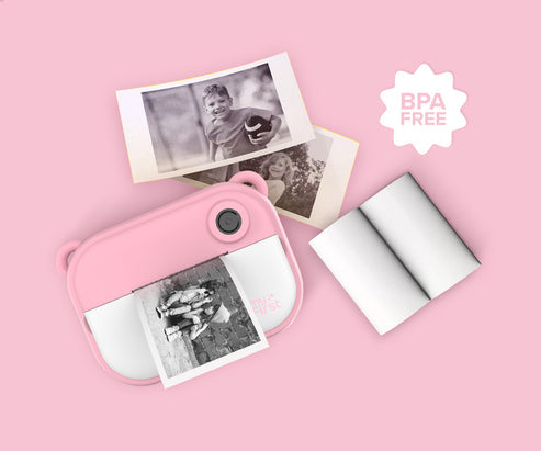 myFirst Camera Instant Print Camera, Insta 2 w/ Thermal Paper Refills - Pink, 12MP