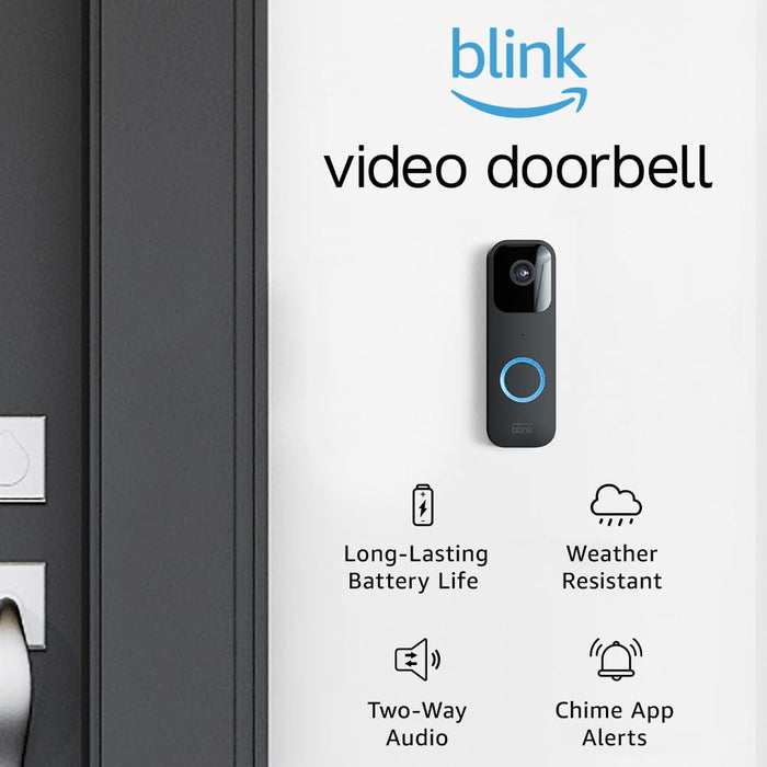 Blink Video Doorbell with Sync Module 2 Black