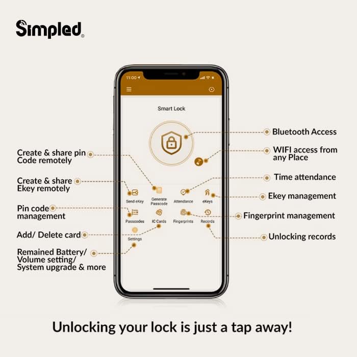 Simpled DFF-SP Double-Sided Smart Lock (Silver)