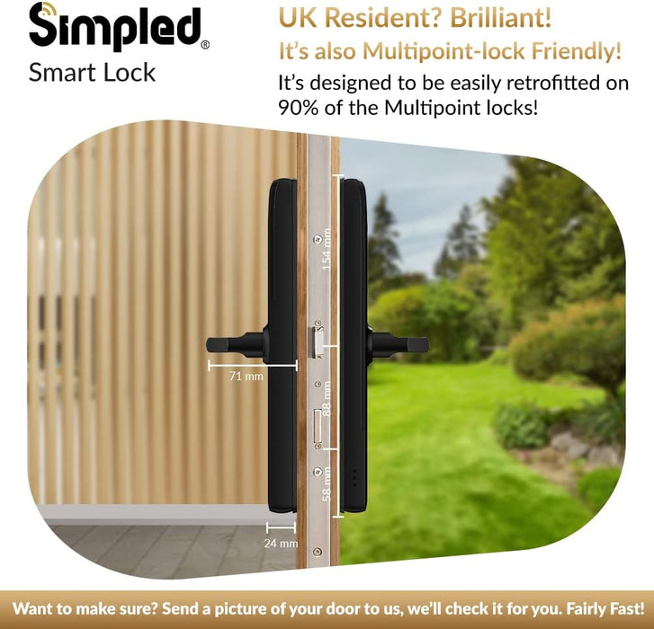 Simpled SF-SP Slim Series Smart Lock (Matt Black)