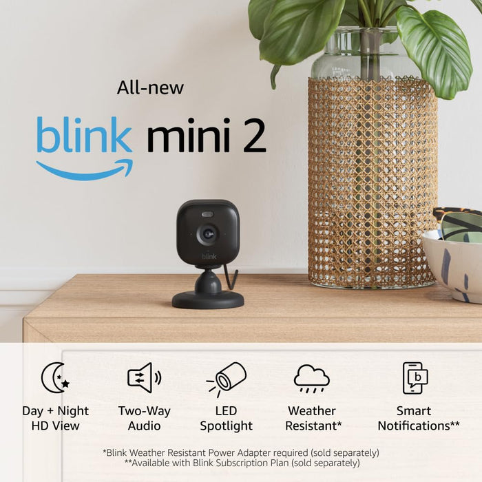 Blink Mini 2 Indoor/Outdoor Plug-In Camera Black