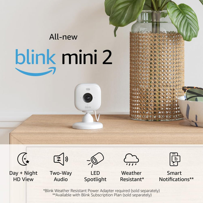 Blink Mini 2 Indoor/Outdoor Plug-In Camera White