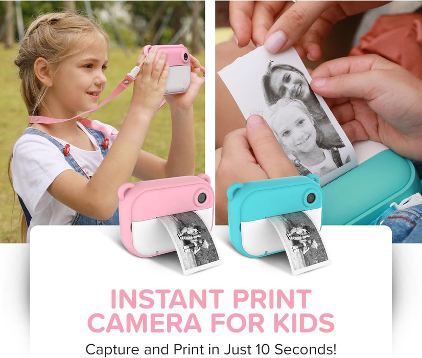 myFirst Camera Instant Print Camera, Insta 2 w/ Thermal Paper Refills - Blue, 12MP