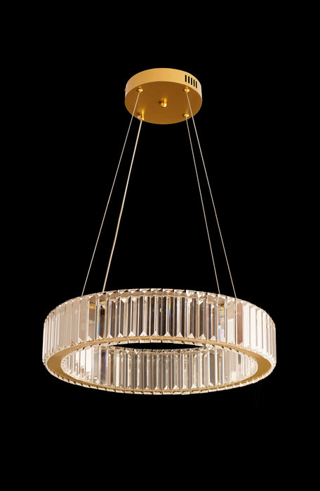 KHA1060 Polished Gold Halo Crystal Chandelier - LED