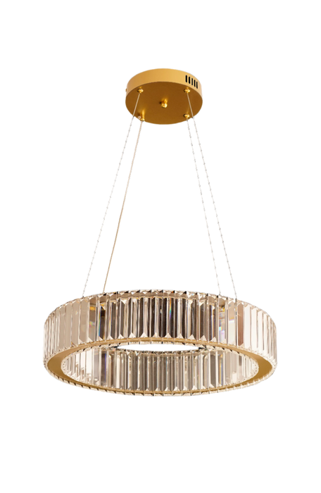 KHA1060 Polished Gold Halo Crystal Chandelier - LED