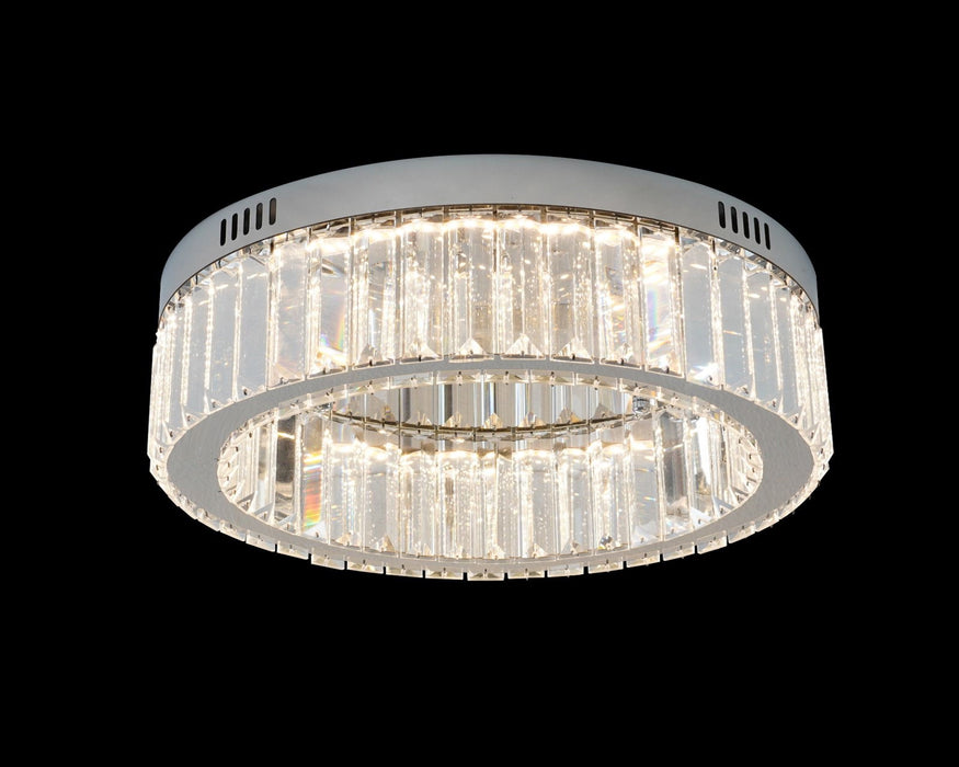 KHA1072 Chrome Flush 50cm Crystal Chandelier - LED