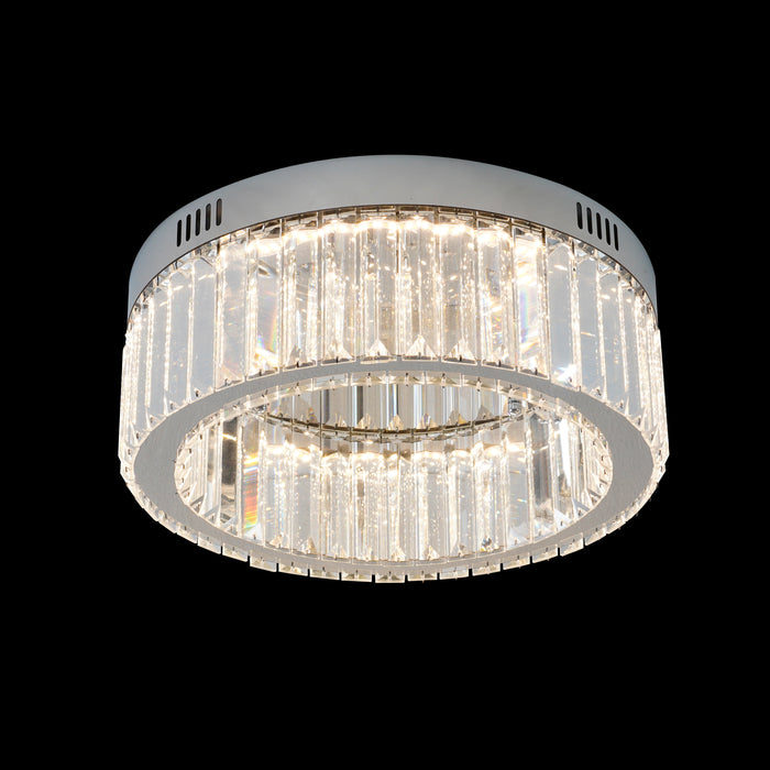 KHA1070 Chrome Flush 35cm Crystal Chandelier - LED