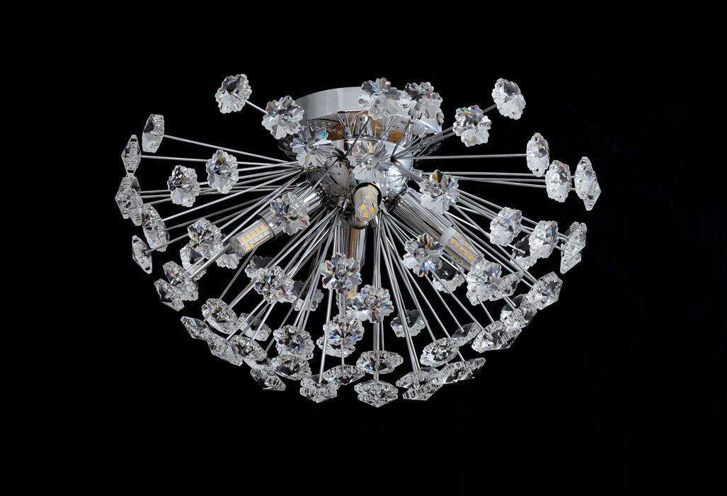 Baby Fleur Chrome Flush Crystal Chandelier