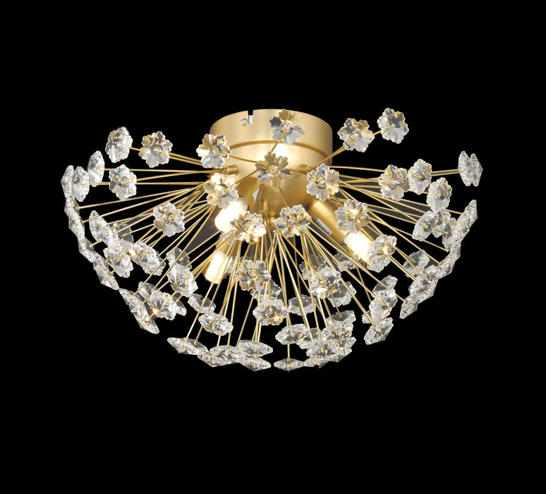 Baby Fleur Gold Flush Crystal Chandelier