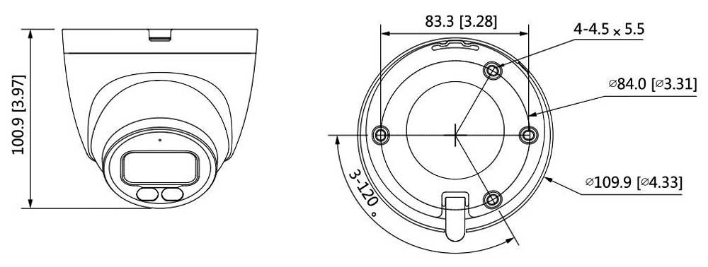 Eagle 4MP Full-Colour IR Turret Camera - Grey