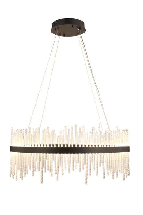 Florence Black Glass Rod Chandelier - LED