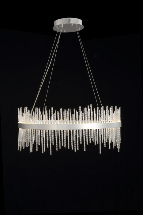 Florence Silver Glass Rod Chandelier - LED