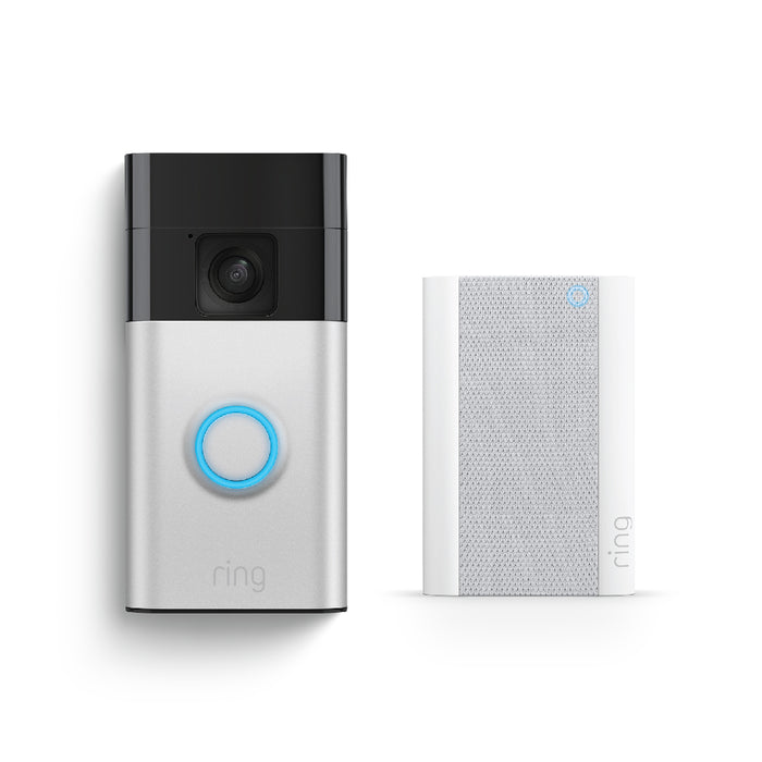 Ring New Battery Video Doorbell (Gen 3) with Chime Pro - Satin Nickel *BUNDLE*