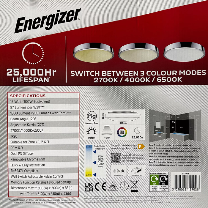 S11963 energizer CCT IP44 Bathroom light