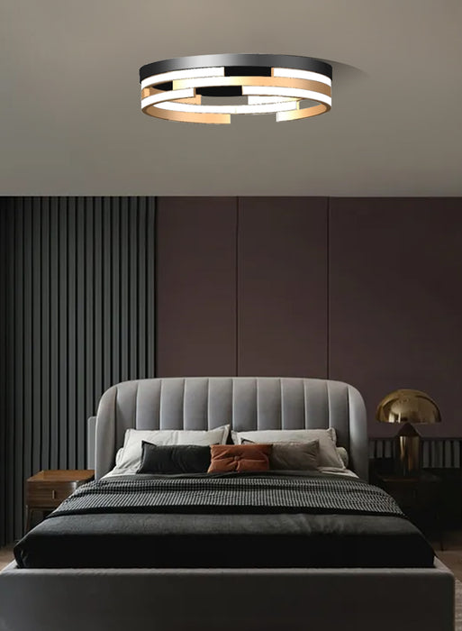 Pedro Gold & Black Flush LED Light