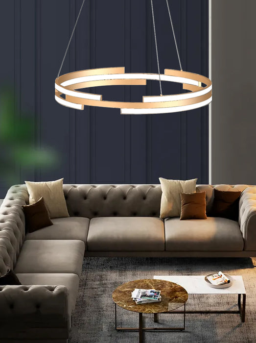 Petra Gold & Black LED Halo Pendant