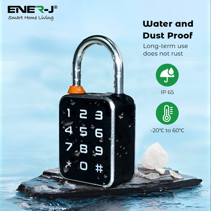 Ener J SHA5362 Smart Fingerprint & Numerical Keypad Padlock with App Control