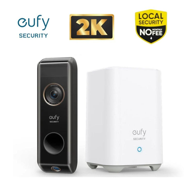 Eufy 2K Dual Cam Video Doorbell S330 (Battery-Powered) with Homebase 2