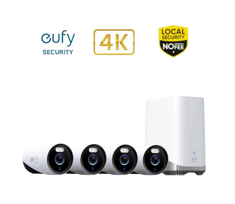 EufyCam 4K 24/7 Smart Protection E330 Kit - 4x Cameras with Homebase 3 (Professional)