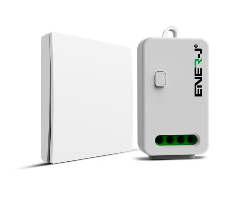 Ener-J 1 Gang Wireless Kinetic Switch + Non Dim & WiFi 5A RF Receiver Bundle Kit (WS1062X)