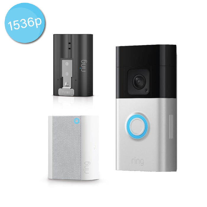 Ring Video Doorbell Pro Battery (1536p) & Ring Chime & Extra Quick Release Battery *BUNDLE*