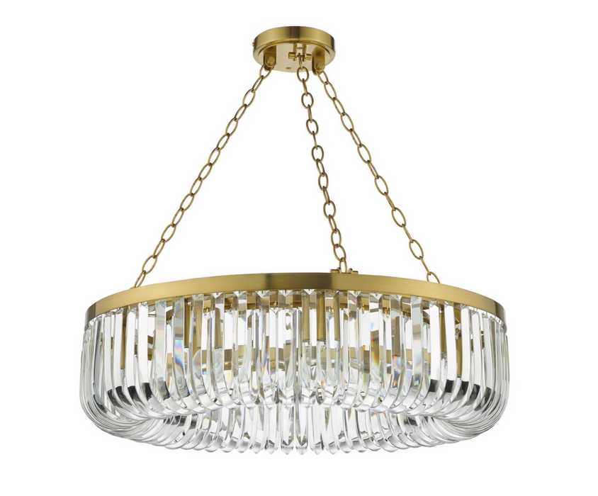 Matt Gold 8 Light Crystal Pendant