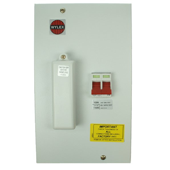 Wylex 110M 100A METALCLAD Switch Fuse Fitted with 100A Cartridge Fuse 240V Single Phase Main Switch 100A