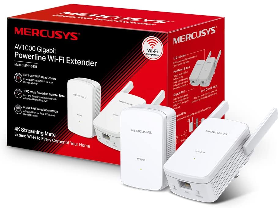 Mercusys AV100 Gigabit Powerline Wi-Fi Extender MP510