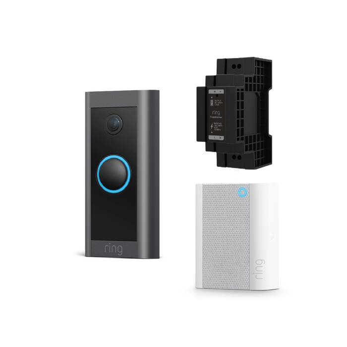 Ring Video Doorbell Wired With Chime & DIN RAIL Transformer (Gen 2) *BUNDLE*