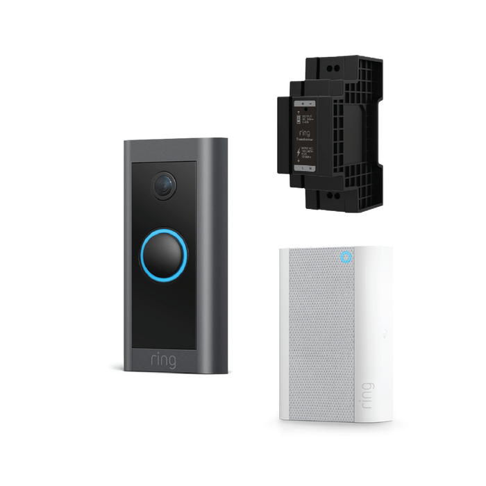 Ring Video Doorbell Wired With Chime Pro & DIN RAIL Transformer *BUNDLE*