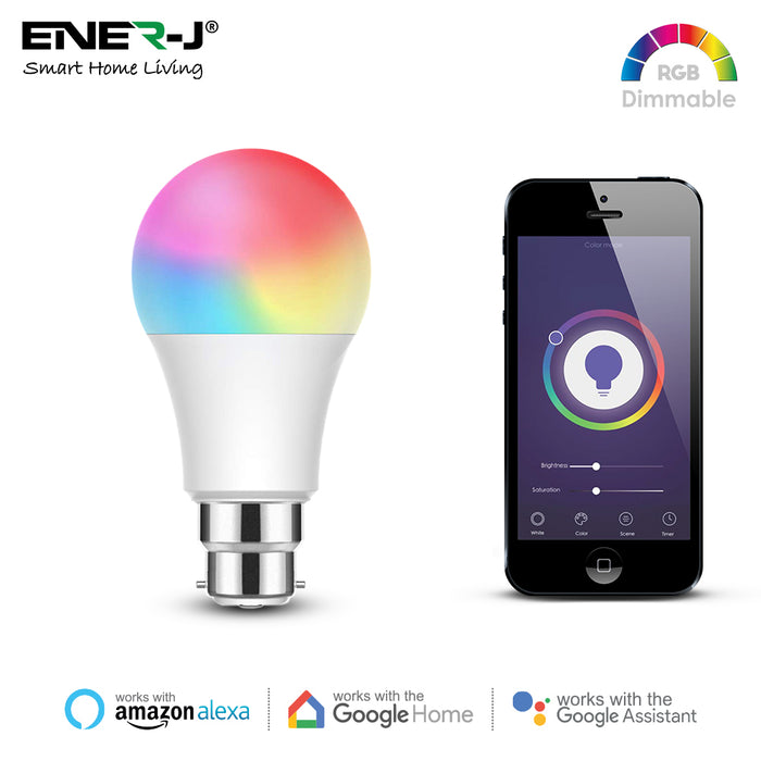 Ener J Smart WiFi Colour Changing LED Bulb 9W BC/B22