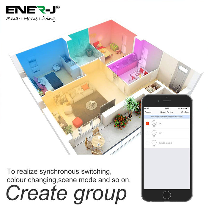 Ener J Smart WiFi Colour Changing LED Bulb 9W BC/B22