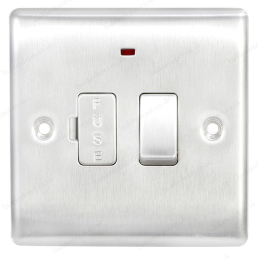 BG NBS52 Brushed Steel Fused Connection Spur 13 amp Switched and Neon - SND Electrical Ltd